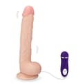 Miniatyrbild 1 av 3: Lång realistisk dildo med vibrerande sugkopp 28cm