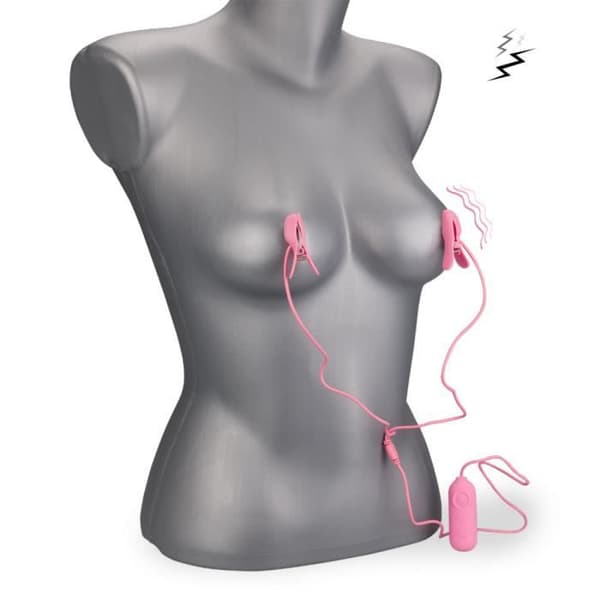 Elektrostimulering och vibrationsnippklämmor - LOVE AND VIBES Collection Pink