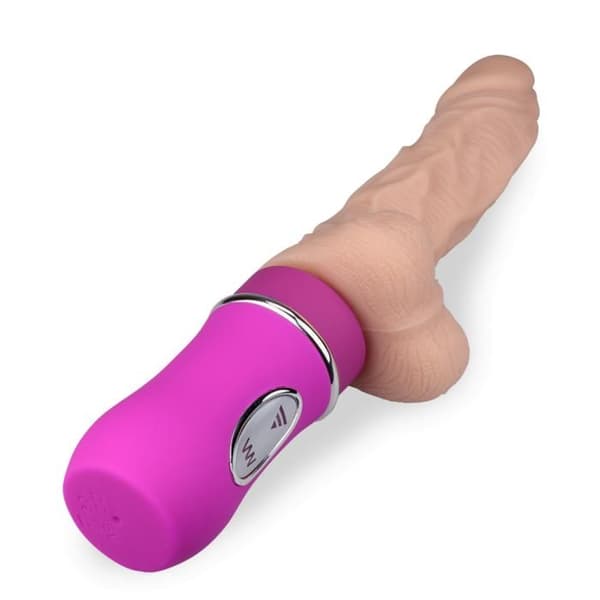 Realistisk vibrerande automatisk sexleksak med fram- och tillbakagång
