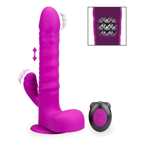 Vibro rabbit med sugkopp och fram-och-tillbaka rörelse