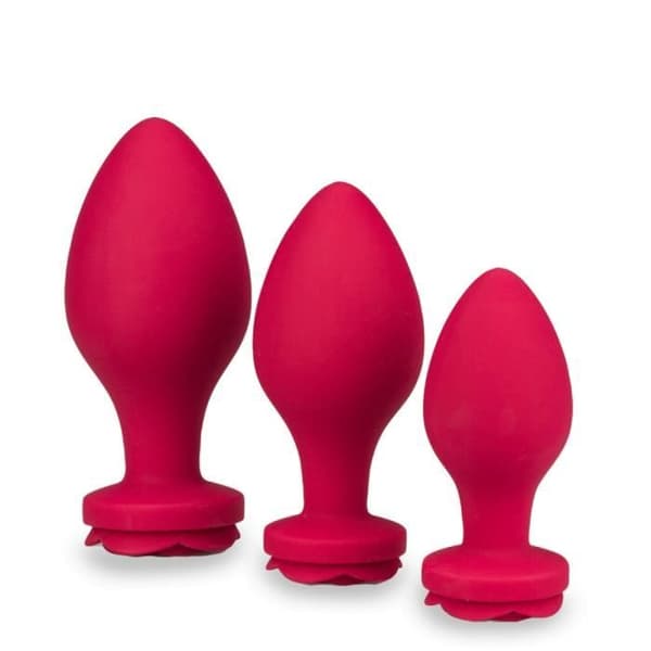 Set med 3 Forever silikonpluggar - LOVE AND VIBES Red Collection