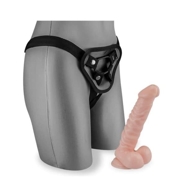 Harness Dildo - LOVE AND VIBES - Lång modell - 21cm - Sugkopp - Justerbar