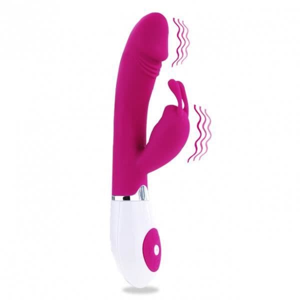 Vibromasseur Gode Rabbit - LOVE &amp; VIBES - Rosa - Stimulator för G-punkt och Klitoris