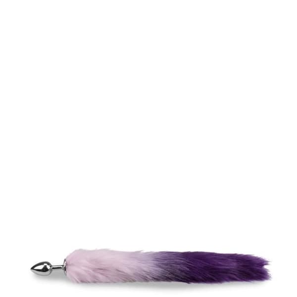 Lila och lila vegansk pälsräv svansplugg - LOVE AND VIBES Violet Collection
