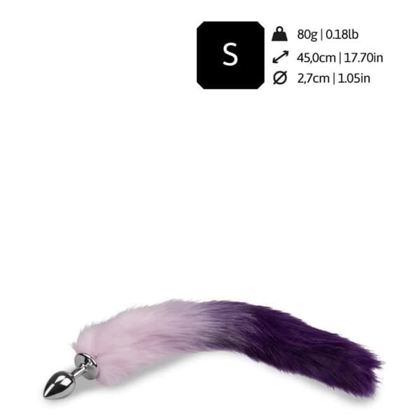 Lila och lila vegansk pälsräv svansplugg - LOVE AND VIBES Violet Collection