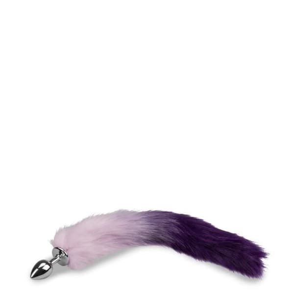 Lila och lila vegansk pälsräv svansplugg - LOVE AND VIBES Violet Collection