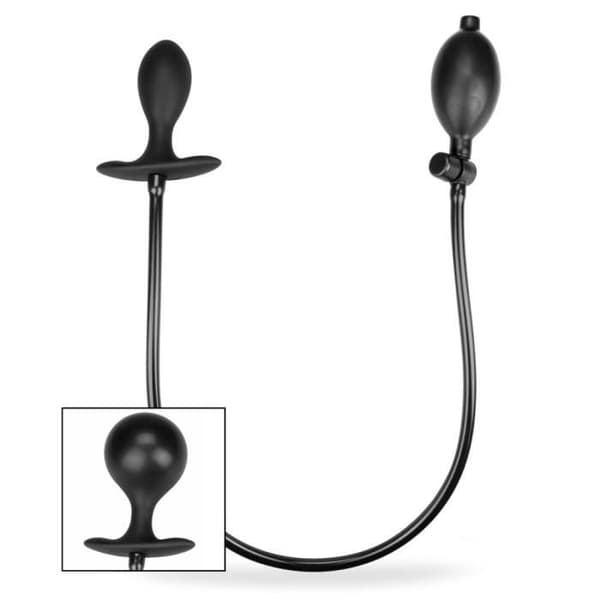 Uppblåsbar analplugg med massageboll