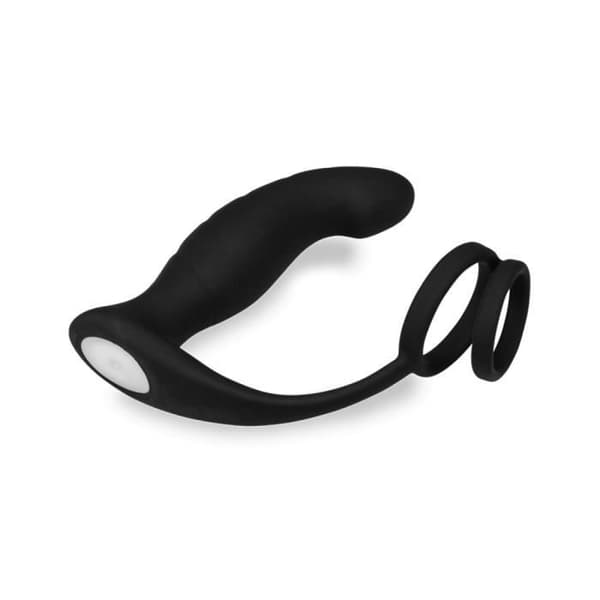 Vandrande vibrerande prostatastimulator och dubbel cockring - Pro G Collection Black