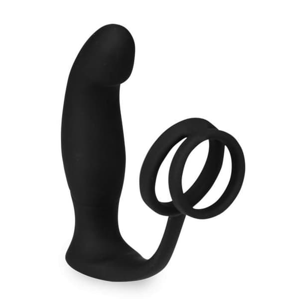 Vandrande vibrerande prostatastimulator och dubbel cockring - Pro G Collection Black