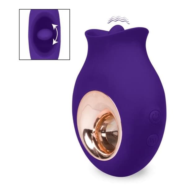 Cléopatra vibrerande tunga klitoris stimulator - LOVE AND VIBES Dark Purple Collection