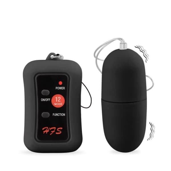 Oeuf Vibrant - KÄRLEK OCH VIBBAR - Super Bullet - 12 Vibrationslägen - Trådlös Fjärrkontroll - Svart