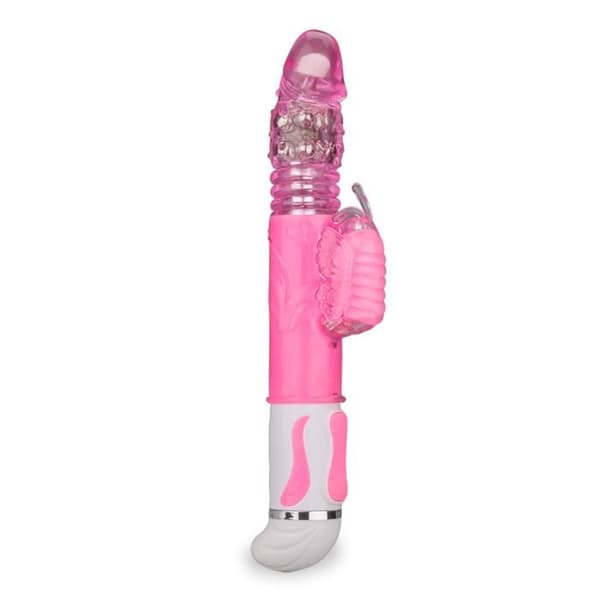 Vibro Rabbit Rotativ Fram-och-Tillbaka 12 Hastigheter Icke-Rosa