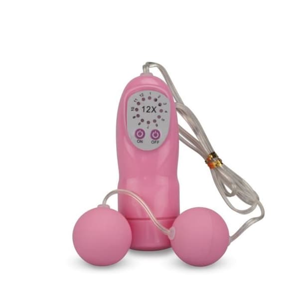 Vibrerande geishabollar - LOVE AND VIBES - 12 vibrationslägen - Rosa - Slidan