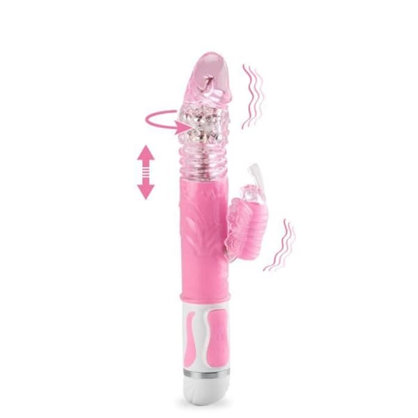 Vibromassör Rabbit Rotativ Fram- och Bakåt 12 Hastigheter - LOVE AND VIBES - Medium - Rosa