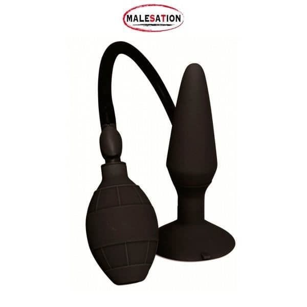 Butt Plug - Malesation - Stor uppblåsbar - Svart - Sugkopp - Anal