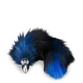 Miniatyrbild 3 av 3: Fox tail plug svart och blå päls Black And Blue