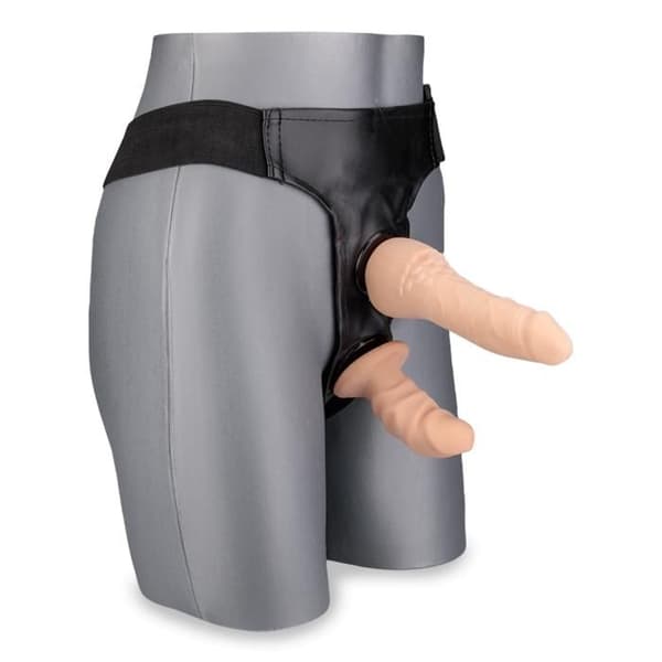 Dubbelt Gode Ceinture - KÄRLEK &amp; VIBBAR - XXL - Dubbel Penetration - Avtagbar Selen - Utbytbar