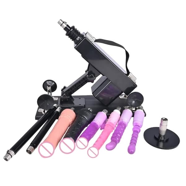 Sexmaskine, Automatisk Betjening, Stor Sort Dildo, T