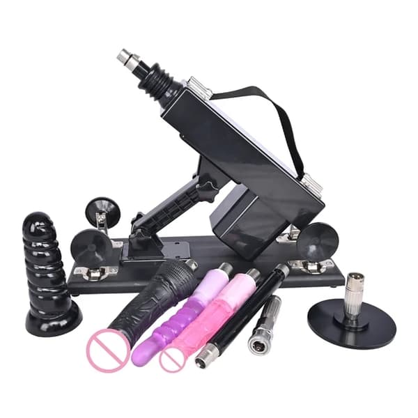 Sexmaskine, Automatisk Betjening, Stor Sort Dildo, T