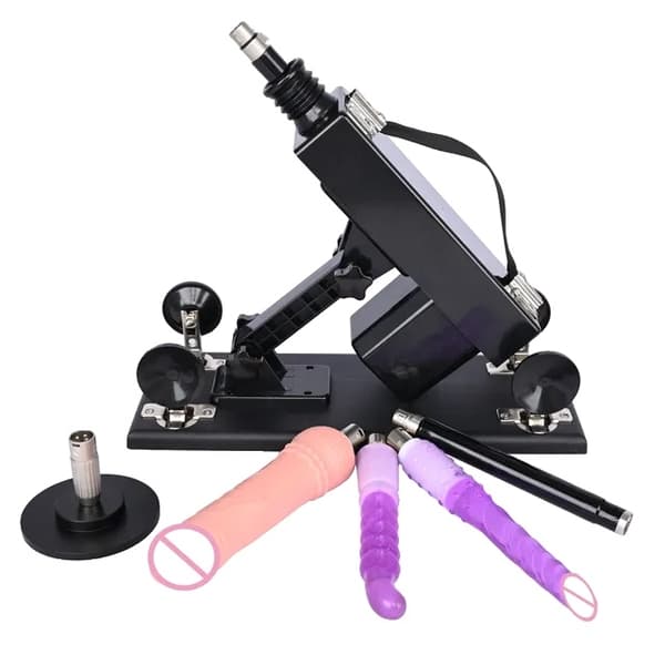 Sexmaskine, Automatisk Betjening, Stor Sort Dildo, T