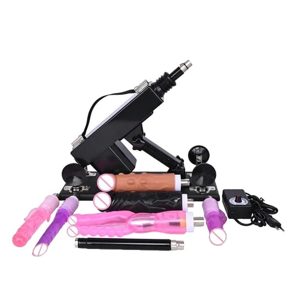 Sexmaskine, Automatisk Betjening, Stor Sort Dildo, T