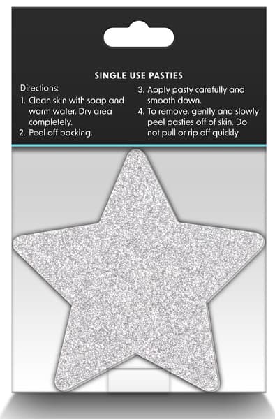 Pretty Pasties Glitter Stars Red Silver 2 Pair Nännisuojat
