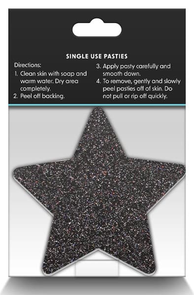 Pretty Pasties Glitter Stars Black Gold 2 Pair Nipple covers