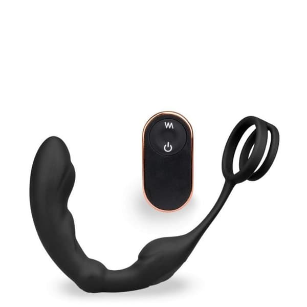 Vibrerande prostatastimulator och cockring Hedonism Black
