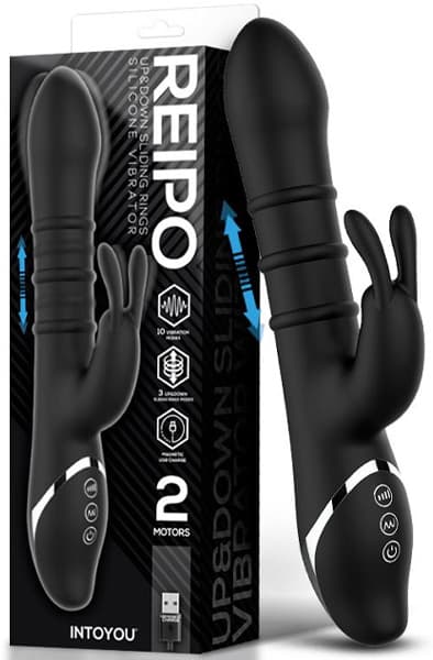 Reipo Vibrator With Up & Down Sliding Rings Rabbitvibrator