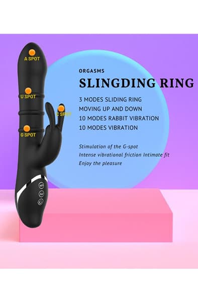 Reipo Vibrator With Up & Down Sliding Rings Rabbitvibrator