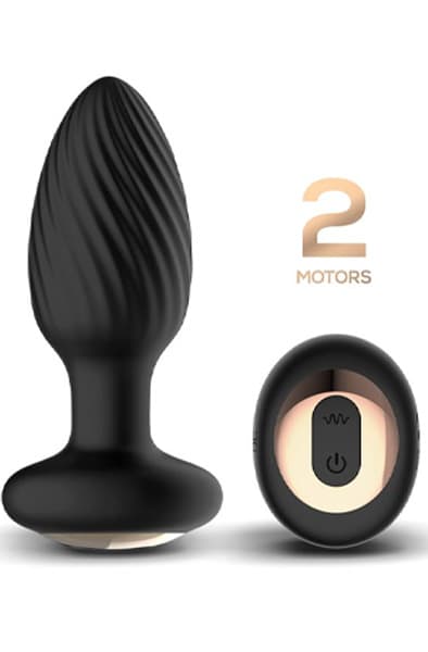 Drago Vibration Butt Plug, 360º Twister & Remote Control Analplug med vibrator