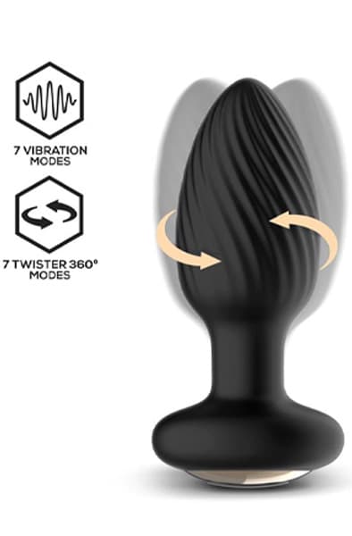 Drago Vibration Butt Plug, 360º Twister & Remote Control Analplug med vibrator