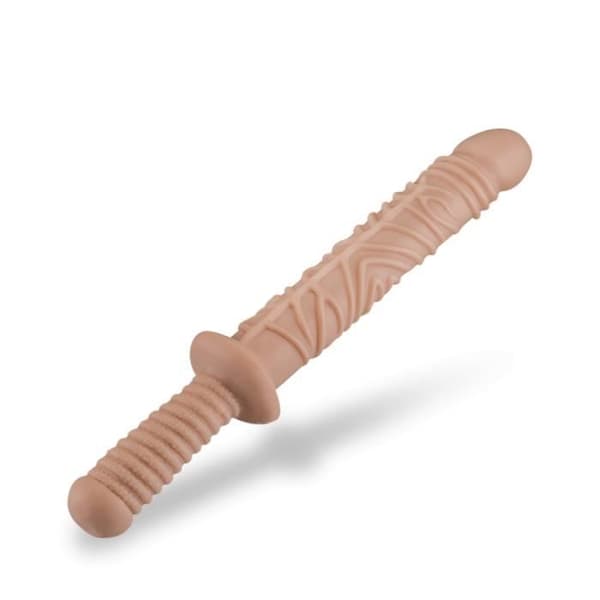 Damocles Realistic Ådrad Ribbad Dubbel Dildo - LOVE AND VIBES - XXL - Dubbel penetration - Anus - TPR Soft Touch