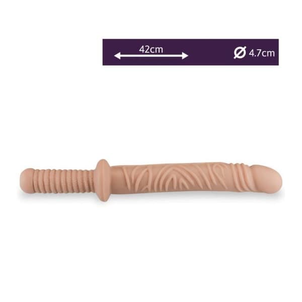 Damocles Realistic Ådrad Ribbad Dubbel Dildo - LOVE AND VIBES - XXL - Dubbel penetration - Anus - TPR Soft Touch