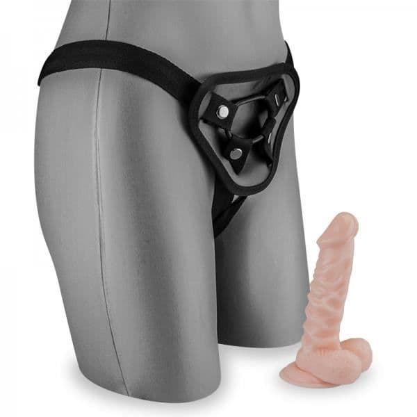 Strap-on dildo - LOVE AND VIBES - Sugkoppsmodell - Silikon - Realistisk - Medelstor