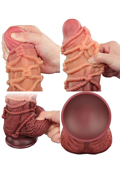 Dual Layered Platinum Silicone Cock Rope 24,5 cm Ekstra grov dildo