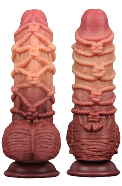 Dual Layered Platinum Silicone Cock Rope 24,5 cm Ekstra grov dildo