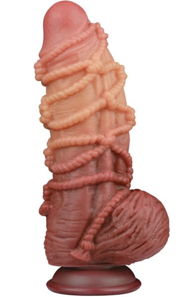 Dual Layered Platinum Silicone Cock Rope 24,5 cm Ekstra grov dildo