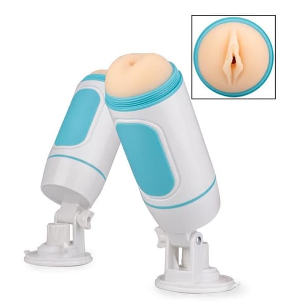 Manlig masturbator för män Dubbel ingång med sugkopp ibland - LOVE AND VIBES Collection White