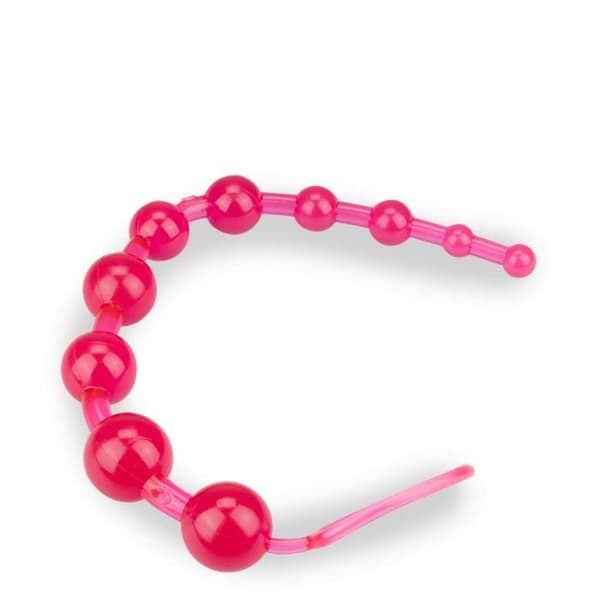Anal rosenkrans - LOVE &amp; VIBES - 10 bollar - Rubber Touch - Rosa - För vuxna