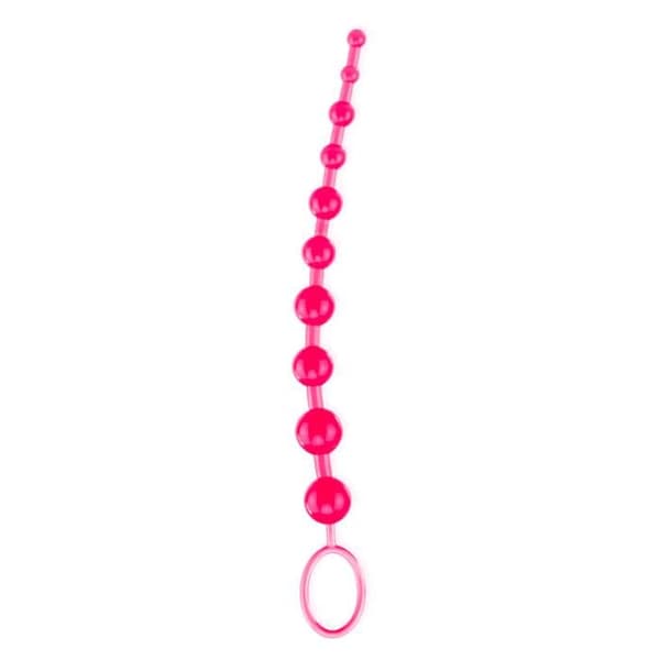 Anal rosenkrans - LOVE & VIBES - 10 bollar - Rubber Touch - Rosa - För vuxna
