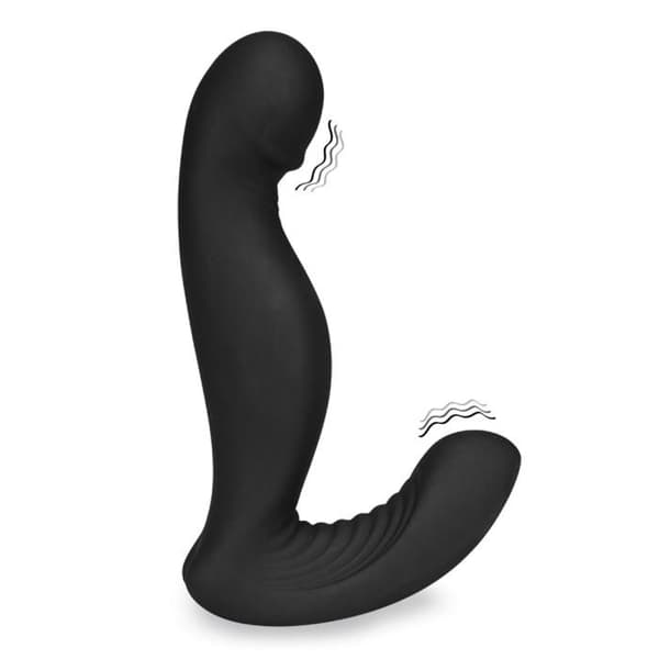 Jiggle Vibrerande och Roterande Prostata Stimulator Svart