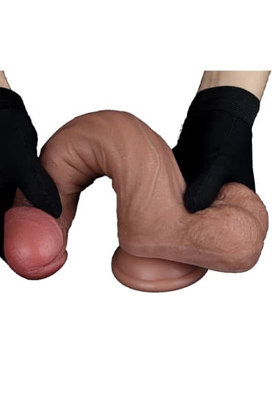 Lovetoy Dual Layered Silicone Dildo 22,5 cm Realistisk dildo
