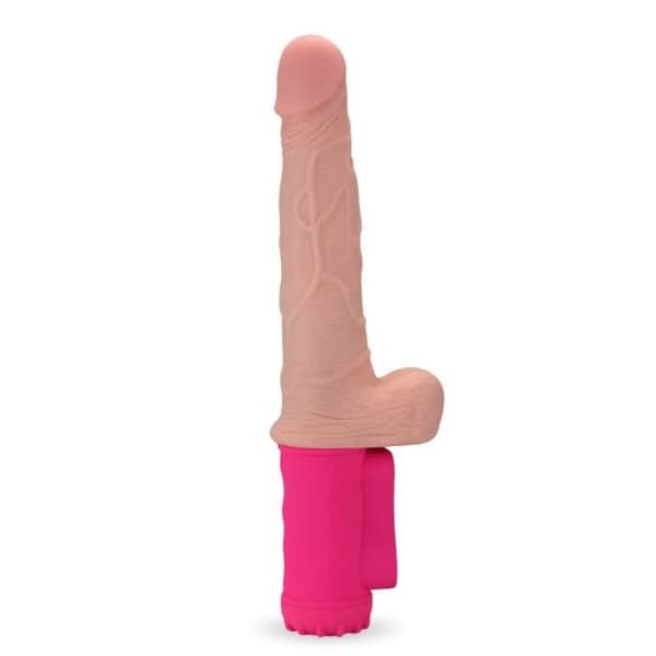 Vibrator dildo kommer och går med testiklar