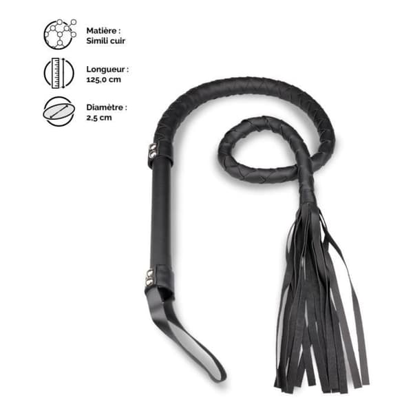 BDSM piska - Läderimitation - 125,0cm - Svart - Vuxen