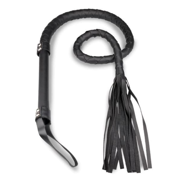 BDSM piska - Läderimitation - 125,0cm - Svart - Vuxen