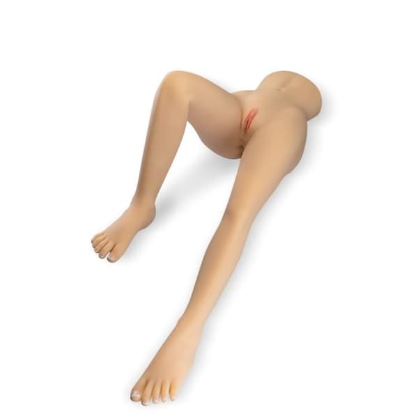 Dubbla penetrerande silikonben - Icke kött - 48 cm - Djupa öppningar - Ledbara - Vuxna