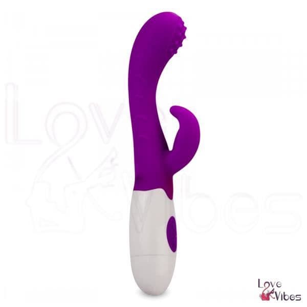 Vibromassör - KÄRLEK OCH VIBRATIONS - Kaninpunkt G - Silikon - 7 vibrationslägen - Lila