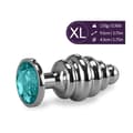 Miniatyrbild 1 av 2: XL Twisted Rosebud Anal Jewel -Turkos