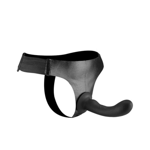 Gode - KÄRLEK OCH VIBRAR - Böjd 15CM - Mjuk Silikon - Fleksibel - Justerbart Elastiskt Bälte